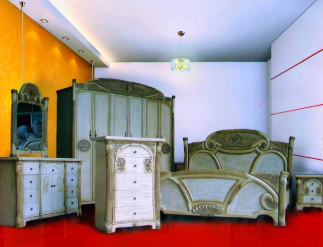 Exquisites helles 6-teiliges Schlafzimmer Stilmöbel - Stilmoebel Designer Moebel - Halle