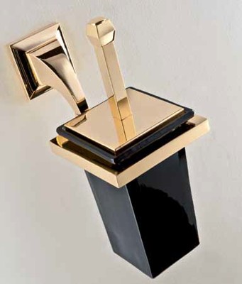 Schwarzer-goldener Toilettenbürstenhalter  - Bad Einrichtung - Berlin