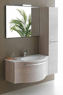 Modernes Badezimmerset mit Hochschrank - Bad Einrichtung - Berlin
