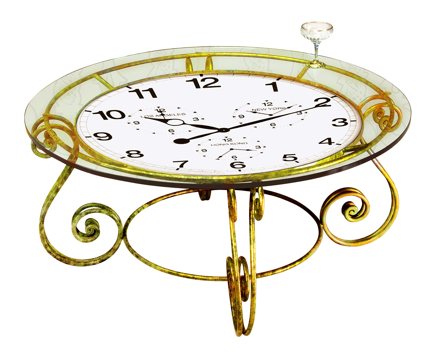 Runder Couchtisch mit einer großen Uhr - Polster Sessel Couch - Berlin
