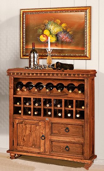 Rustikales Weinregal aus Massivholz - Regale - Berlin
