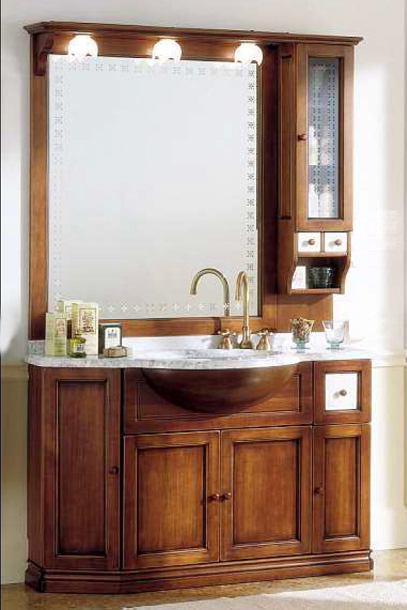 Badezimmerschrank mit Marmor Carrara und Vitrine - Bad Einrichtung - Berlin