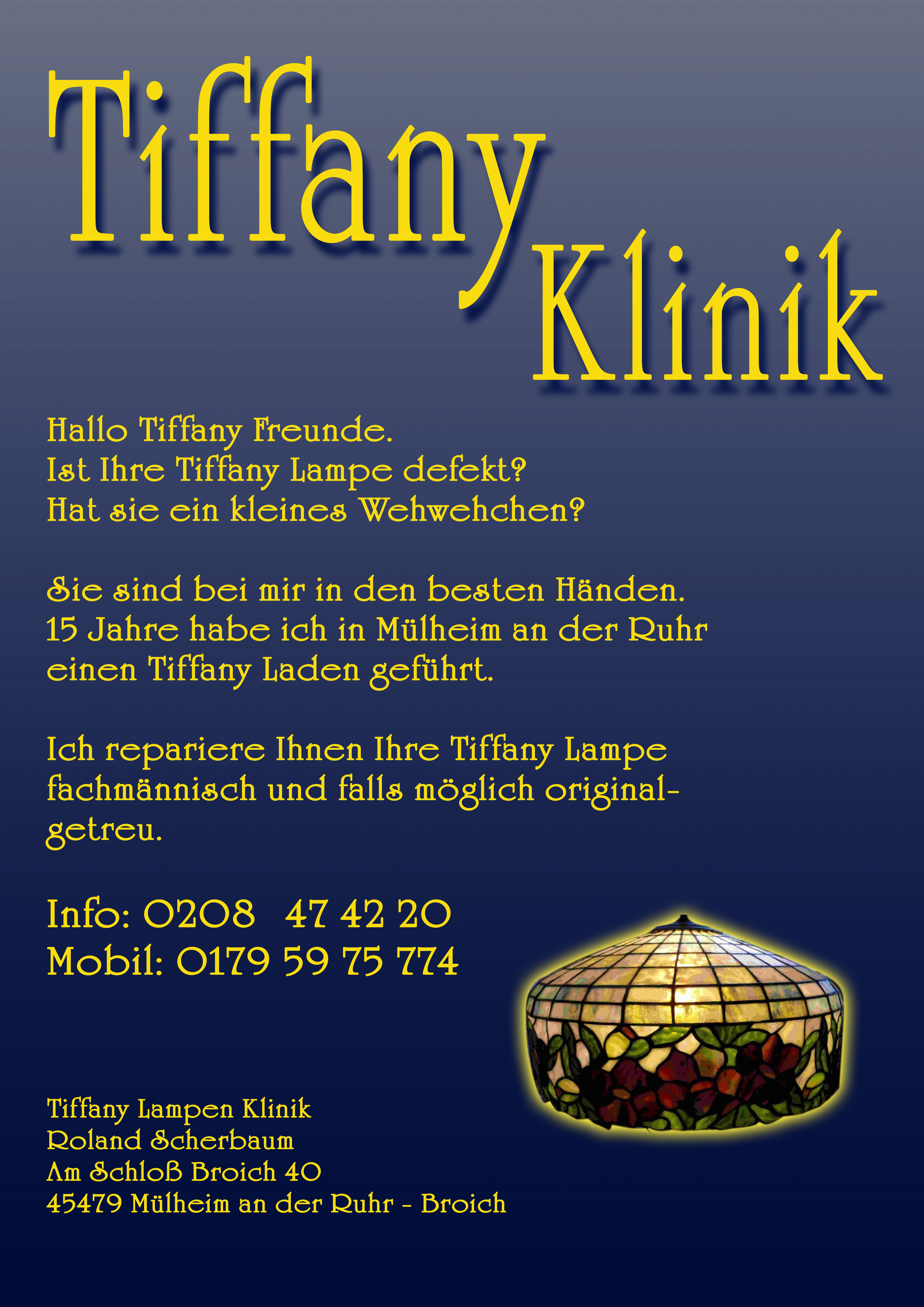 Tiffany Lampen Reparatur in Essen/Ruhrhalbinsel - Gardinen Lampen Jalousien - Essen