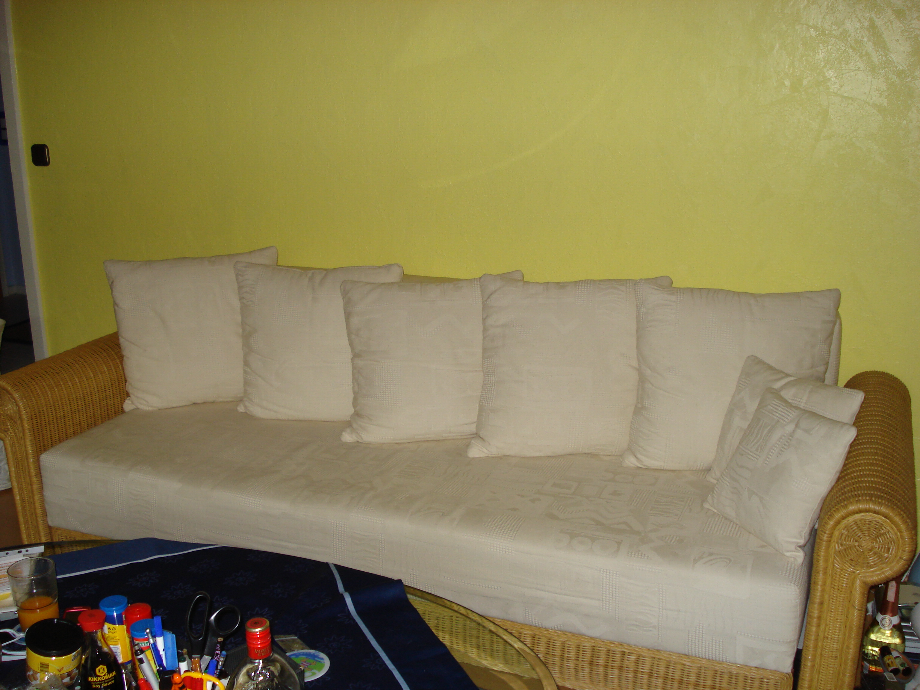 Rattancouch mit Schlaffunktion - Polster Sessel Couch - Duisburg