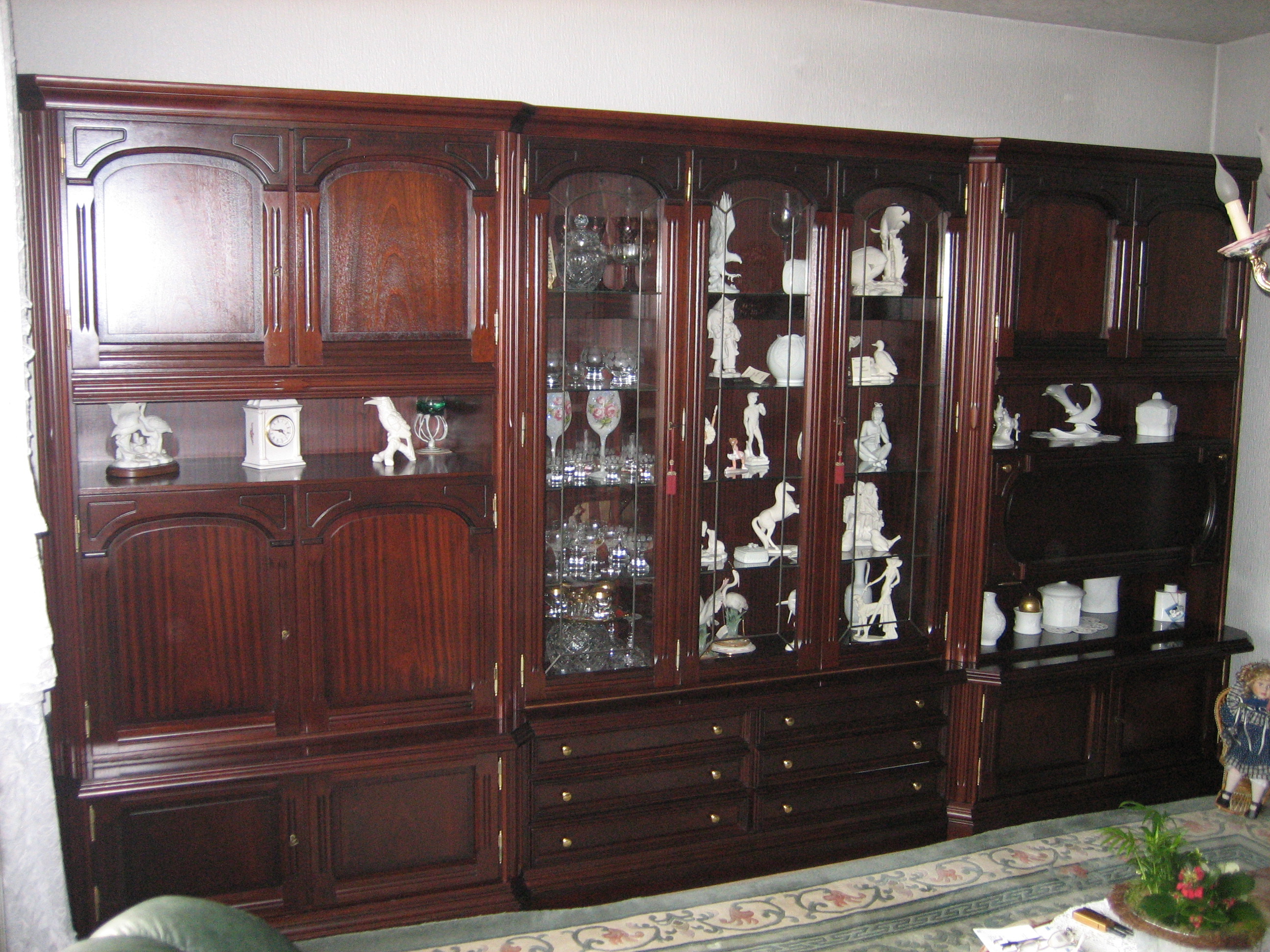 Massiv Mahagonie Wohnzimmerschrank (Hersteller Schröder BENTELER - Wohnzimmerschrank Anbauwand - Gelsenkirchen