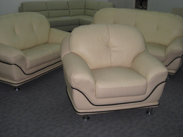 Polstergarnitur 3-2-1 in Leder--nr.26--NEU - Polster Sessel Couch - Neugersdorf