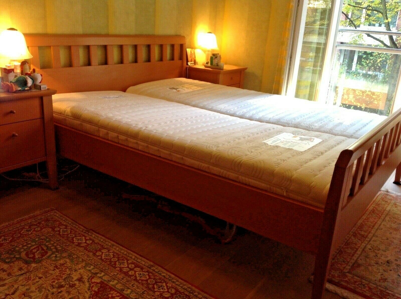Schlafzimmer bett 160x200 in beige Dunlopillo Alpina vom 'Möbel Höffner'. - Betten Bettzeug - München